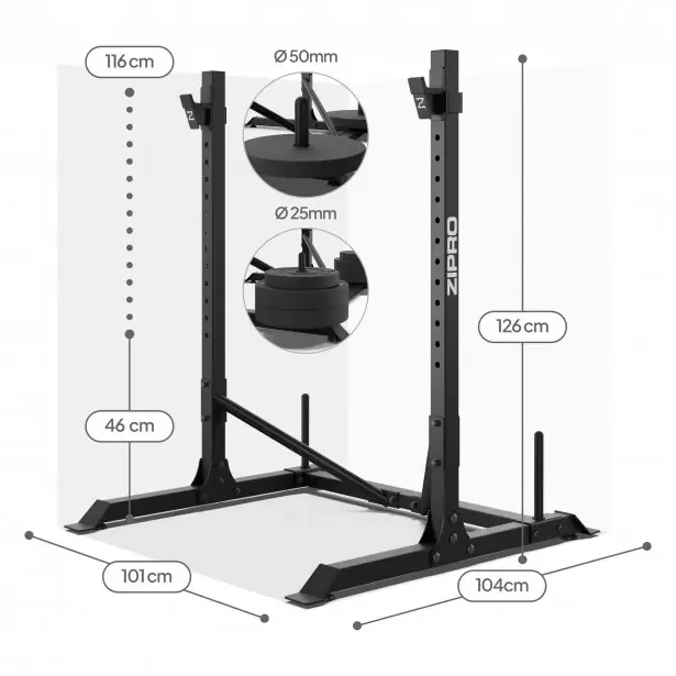 Zipro Pull – dimenzije stalka Zipro Pull – dimenzije stalka