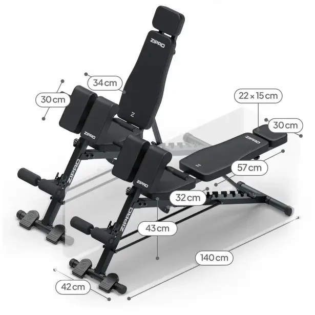 Zipro Core Control – dimenzije klupe Zipro Core Control – dimenzije klupe