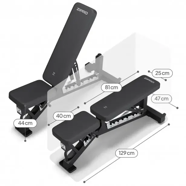Zipro Powerhouse – dimenzije klupe Zipro Powerhouse – dimenzije klupe