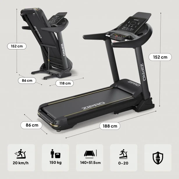 Tekalna steza Zipro Pacemaker Black Tekalna steza Zipro Pacemaker Black