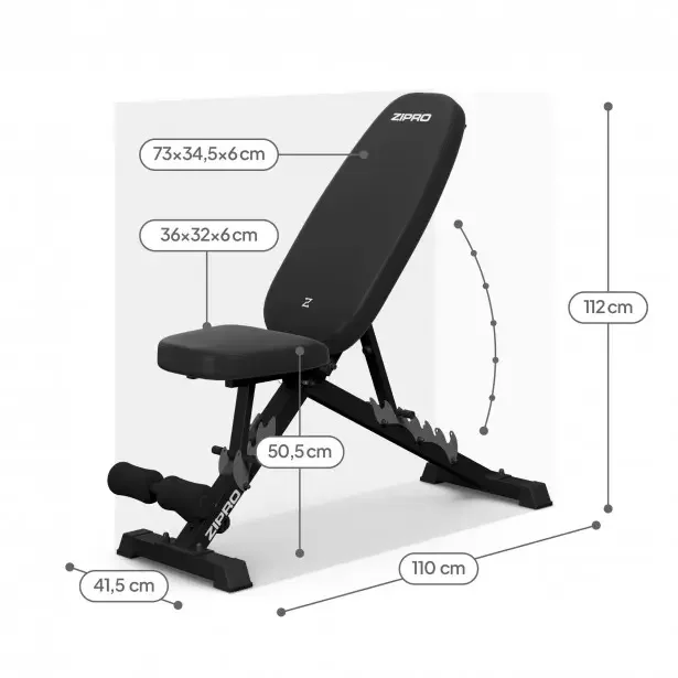 Zipro Jacked – dimenzije klupe Zipro Jacked – dimenzije klupe