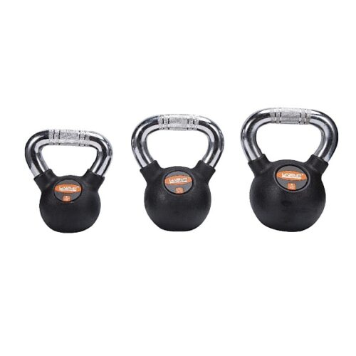 Na slici je kromirana i gumirana girja ili kettlebell LiveUp Pro u nekoliko različitih veličina i težina koje su dostupne u 4kg, 6kg, 8kg, 10kg, 12kg, 16kg, 20kg.